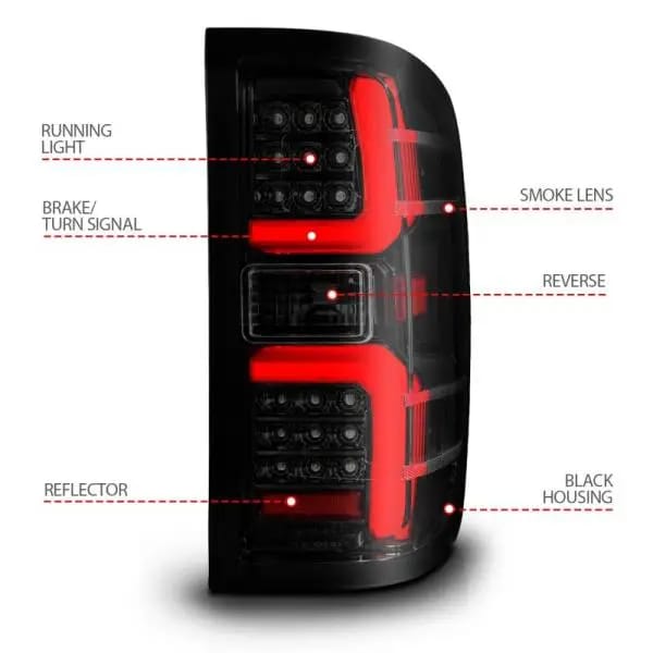 ANZO 15-19 Chevrolet Silverado 2500 HD/3500 HD LED Taillight w/ Sequential Black Housing/Smoke Lens thumbnail 5