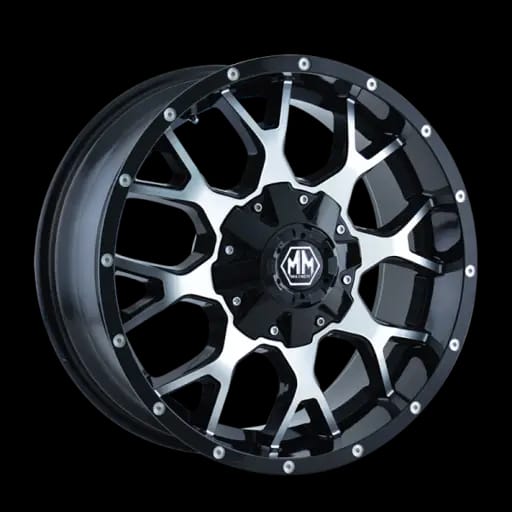 Mayhem 8015 Warrior 17x9 / 5x114.3 BP / -12mm Offset / 87mm Hub Black/Machined Face Wheel
