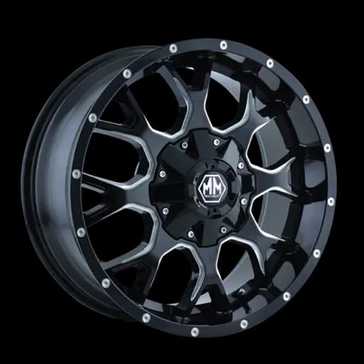Mayhem 8015 Warrior 17x9 / 8x165.1 BP / -12mm Offset / 130.8mm Hub Gloss Black Milled Wheel