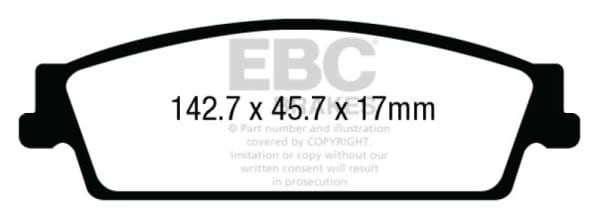 EBC 15+ Gac Yukon XL / Denali XL 1500 Extra Duty Rear Brake Pads