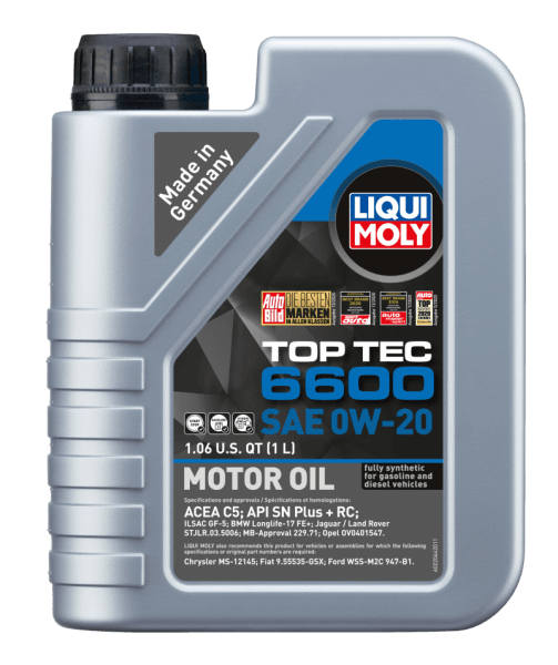LIQUI MOLY 1L Top Tec 6600 Motor Oil SAE 0W20