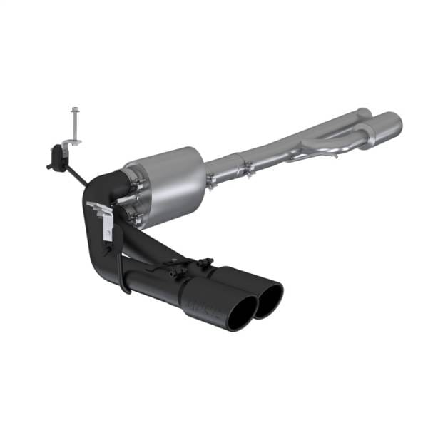 MBRP 2019+ Chevrolet Silverado 1500 4.5L/5.3L Pre-Axle Dual Side Exit w/ 4in OD Tip- Black Coated