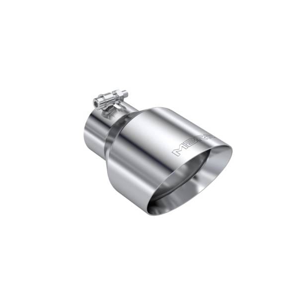 MBRP Universal T304 Stainless Steel Tip 3on ID / 5in OD Out / 8in Length Angle Cut Dual Wall