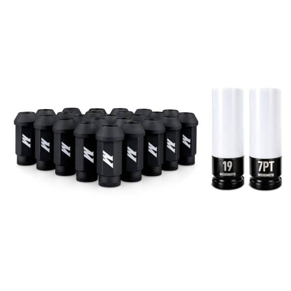 Mishimoto Steel Locking Lug Nuts M14x1.5 24pc Set Black