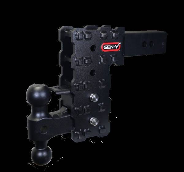 Gen-Y Phantom-X 2.5in Solid Shank 7.5in Drop 1.6K TW 16K Hitch w/GH-051 Dual-Ball & GH-032 Pintle LK