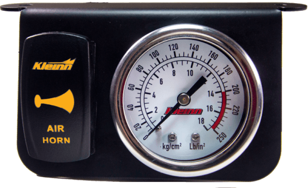 Kleinn Panel Mounted 160 PSI Gauge w/ an Illuminated AMBER Momentary Rocker Switch