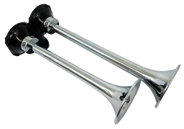 Kleinn Chrome Roof Mount Dual Horn/ 13.5In/11.5In - Chrome-Plated Spun Copper