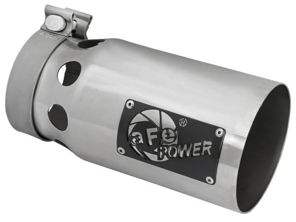 aFe Rebel XD Series Universal Exhaust Tip 4 IN Inlet x 5 IN Outlet x 10 IN L- Polished Tip