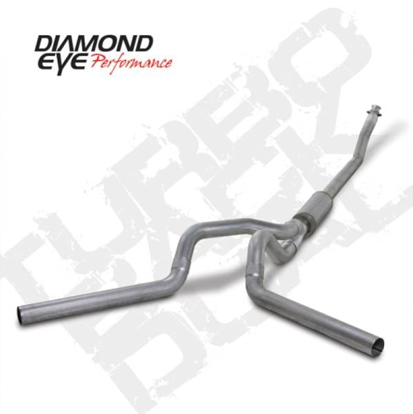 Diamond Eye KIT 4in Turbo Back DUAL AL: 94-02 DODGE CUMMINS 5.9L