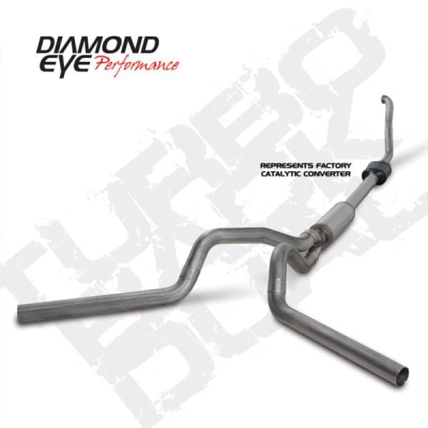 Diamond Eye KIT 4in Turbo Back DUAL SS: 94-97 FORD 7.3L F250/F350 PWRSTROKE NFS W/ CARB EQUIV STDS