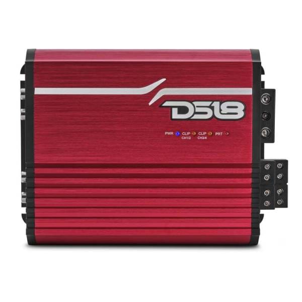 DS18 4-Channel Class-D Amp Stereo Full-Range 4 x 120 W RMS at4 ohm- Red