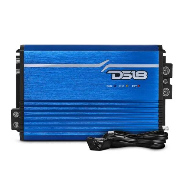 DS18 1-Channel Amp Class D Full-Range Monoblock 2500 Watts RMS/1ohm Blue