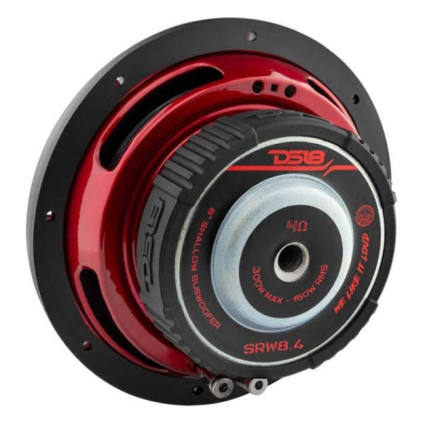 DS18 8in 150 Watts RMS 4 ohm SVC Shallow Mount Subwoofer