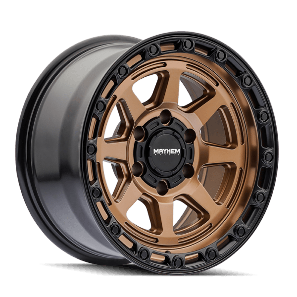 Mayhem 8306 Ridgeline 17x8.5 / 6x139.7 BP / -6mm Offset / 106.1mm Hub Satin Bronze/Black Lip Wheel