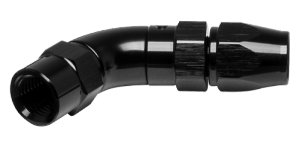 Vibrant -3AN 45 Degree High Flow Hose End Fitting for PTFE Lined Flex Hose - Aluminum