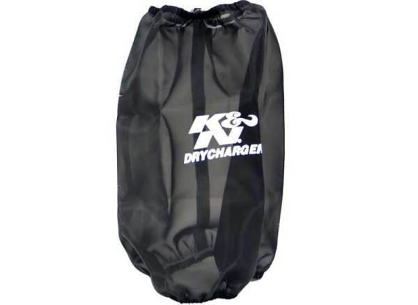 K&N 6.625in Base ID / 5.25in Top ID / 9.5in H Round Tapered Black Drycharger Air Filter Wrap