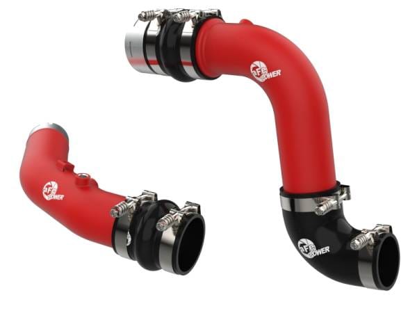 aFe 23-25 Ford F250/F350 Super Duty V8-6.7L BladeRunner Aluminum Hot & Cold Charge Pipe Kit - Red