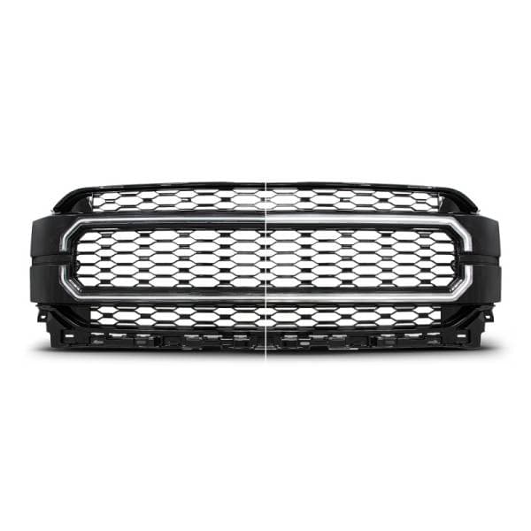ANZO 21-23 Ford F150 Black Housing Full LED Light Tube Front Grille
