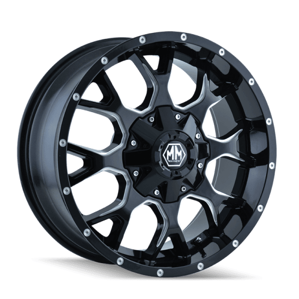 Mayhem 8015 Warrior 20x10 / 6x135 BP / -25mm Offset / 106mm Hub Black w/ Milled Spokes Wheel