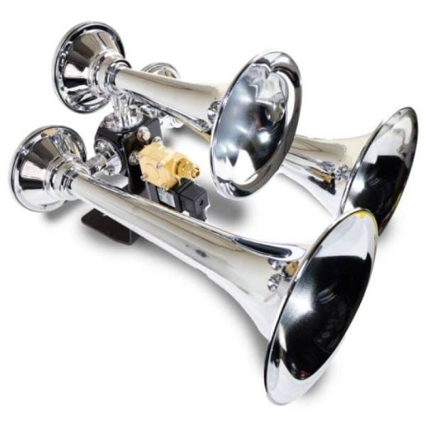 Kleinn Chrome Triple Horn/ 13.5In/11.75In/8.5In - Chrome-Plated Spun Copper