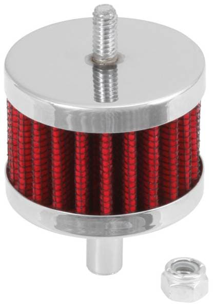 K&N Steel Base Crankcase Vent Filter 3/8in OD Tube 2in OD 1-1/2in Height