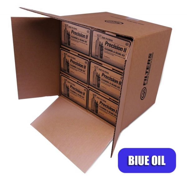 S&B FILTERS PRECISION II: CLEANING & OIL KIT 6 PACK (BLUE OIL)|FOR USE WITH BLUE S&B FILTERS
