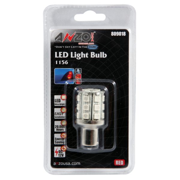 ANZO 2" L.E.D 1156 RED REPLACEMENT BULB|UNIVERSAL 1