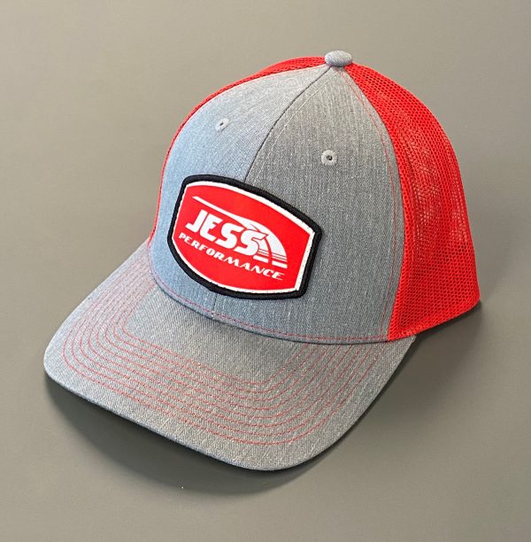 Red and grey JP hat